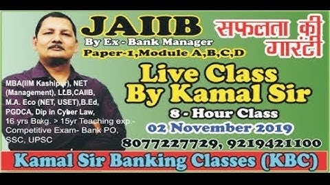 Sure success one day strategy by Kamal Sir for JAIIB paper 1