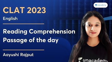 RC Passage of the Day | English | Aayushi Rajput | Unacademy CLAT