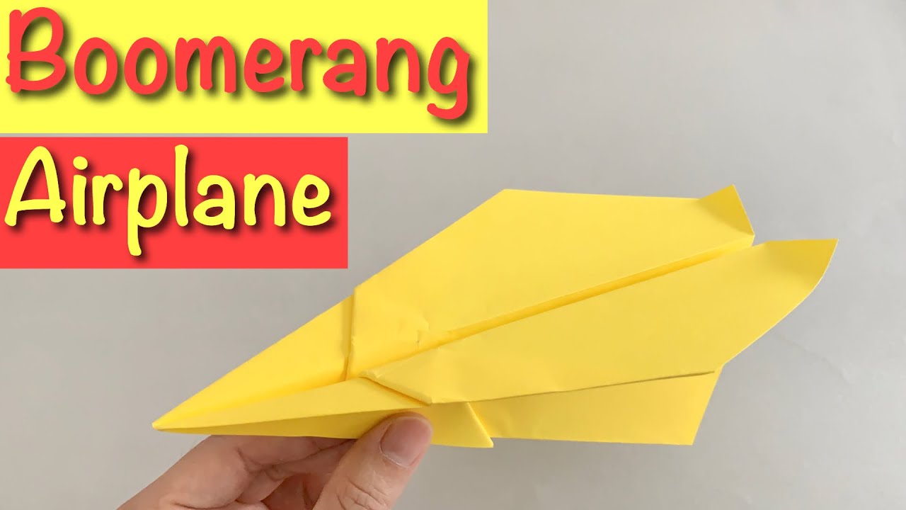 BOOMERANG PAPER AIRPLANE ORIGAMI YouTube