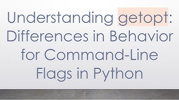 Understanding getopt: Differences in Behavior for Command-Line Flags in Python