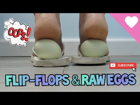 White Dirty Flip-Flop Crush w/ Farm Fresh Blue Eggs *FETISH - ASMR** 18+