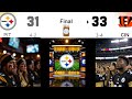 🏈Pittsburgh Steelers vs Bengals Post Game Reaction 33-31 Mrignut of Camplife🏈😵💫🥃