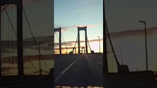 Beautiful sunrise over the Delaware Memorial Bridge 🌅 #sunrise #delaware #bridge