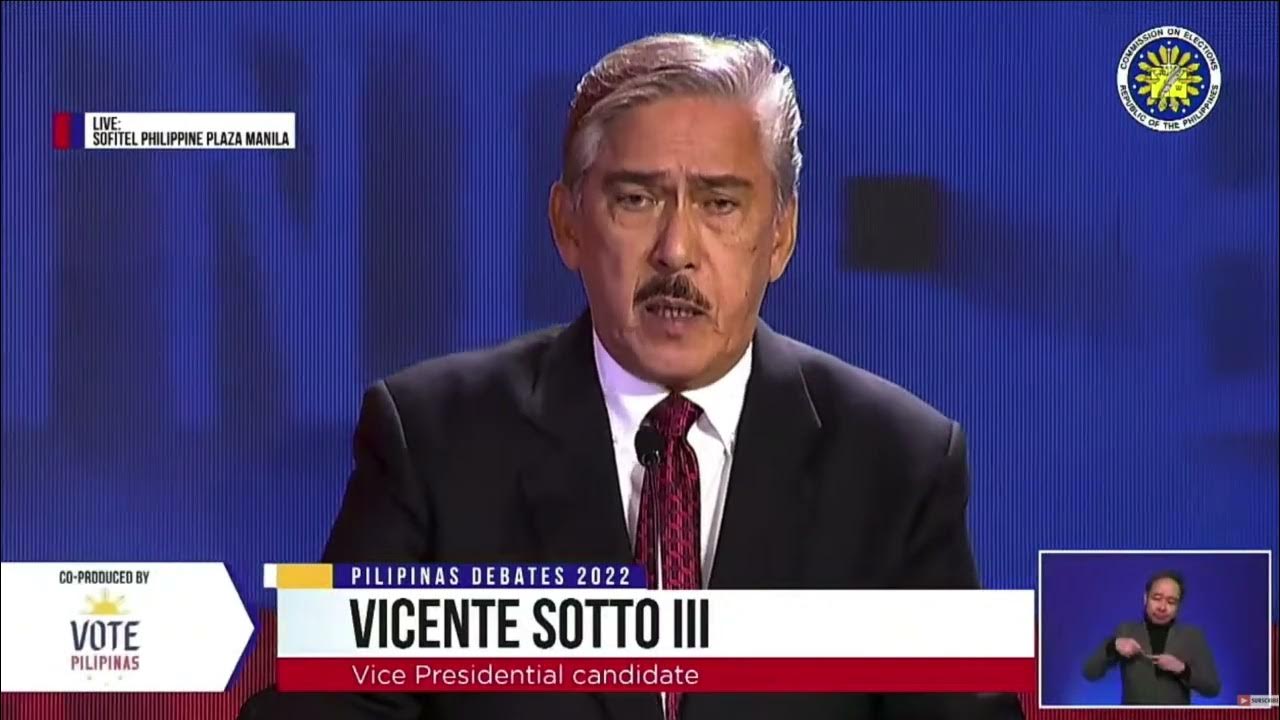 Tito Sotto in debate closing: Trust in me, you will not be embarrassed -  YouTube