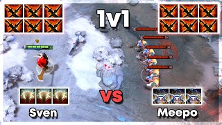 Level 30 Sven vs Level 30 Meepo with 6x Sange and Yasha - Dota 2 1v1