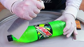 Mountain Dew ice cream rolls street food - ايس كريم رول ماونتن ديو