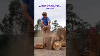 Watch This High Tech Mechanical Axe Split Wood Instantly