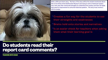 Report Card Comments. - Doing an hour of work in 6 minutes