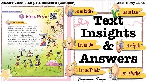 TOGETHER WE CAN | CLASS 4 ENGLISH | SANTOOR BOOK| NEW TEXTBOOK | NCERT CBSE | ANSWER KEY | SOLUTION