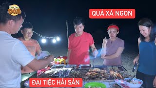 Mấy anh em Khương Dừa thưởng thức tiệc nướng hải sản siêu ngon bên bờ biển siêu đẹp