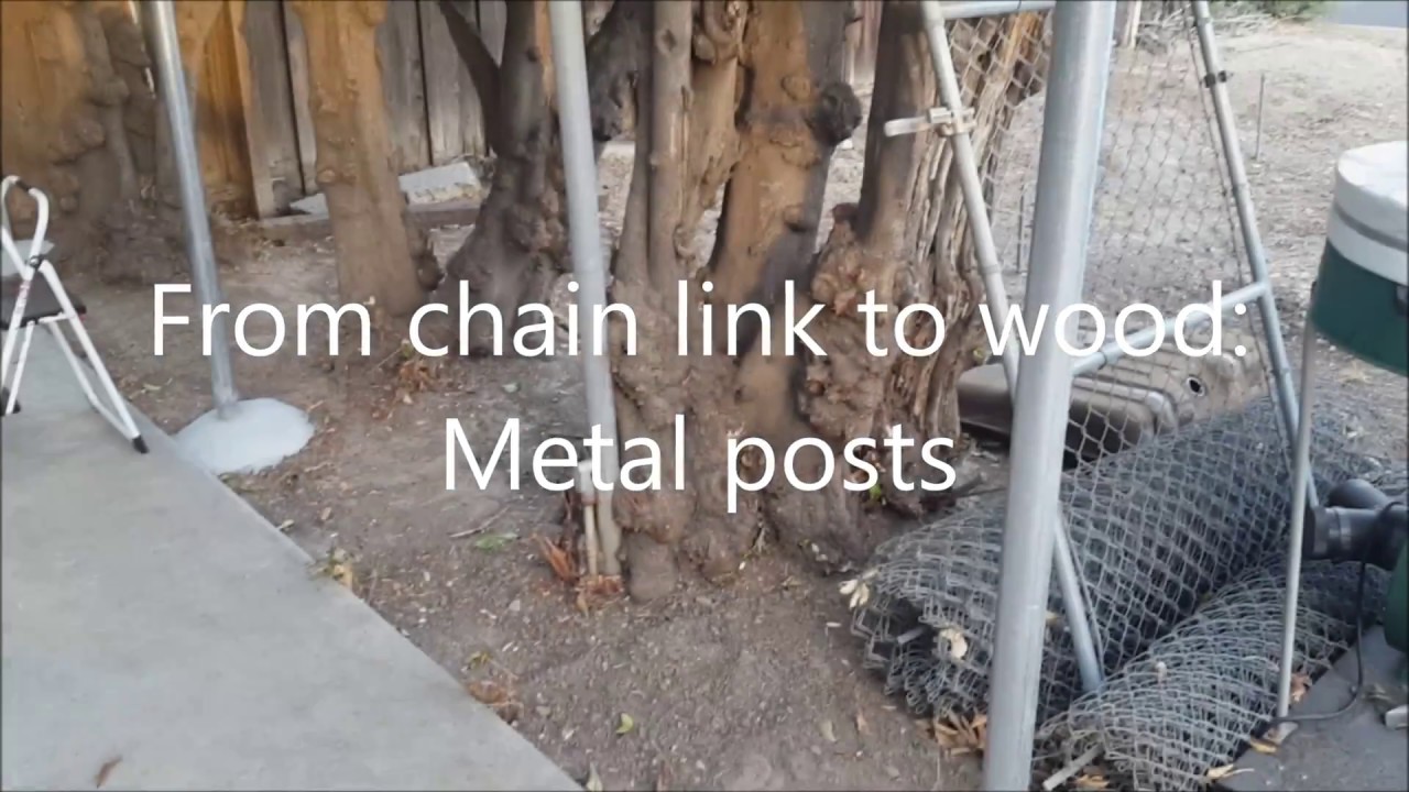 Chain Link To Wood Fence Metal Posts YouTube Chain Link To Wood Fence Metal Posts YouTube