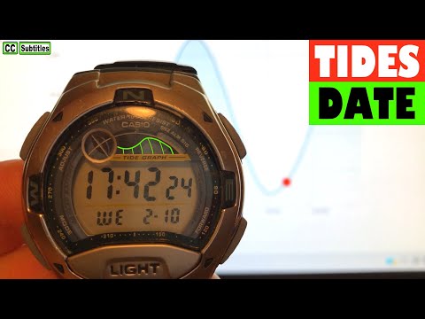 How to set Tide on Casio Watch W-753 and How to set Date Time Moon on Casio Watch W-753