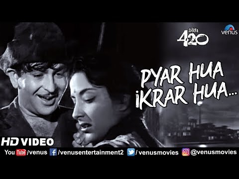 Pyar Hua Ikraar Hua | Raj Kapoor & Nargis | Shree 420 | Evergreen Lata Mangeshkar | Ishtar Music