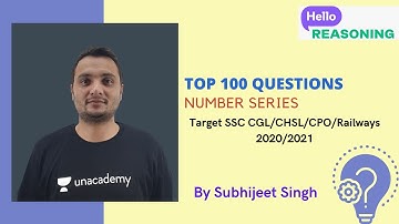 Top 100+ Number Series Questions | Reasoning | Target SSC CGL/CHSL/CPO 2020 | Subhijeet Singh