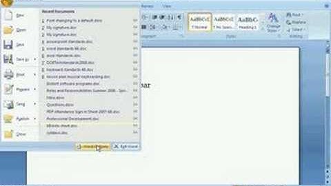 Microsoft Word 2007: Mini Toolbar Options