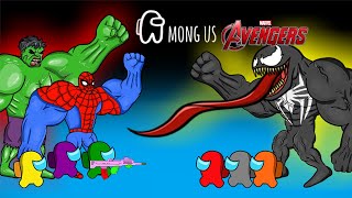 Among Us vs Avengers SUPERHEROES HULK & SPIDERMAN - Crew Among Us Funny Animation Cartoon