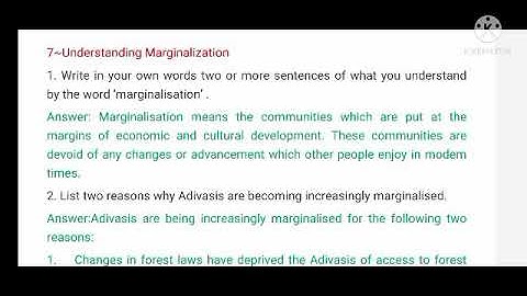 Ncert solutions for class 8 civics ch 7-Understanding Marginalization