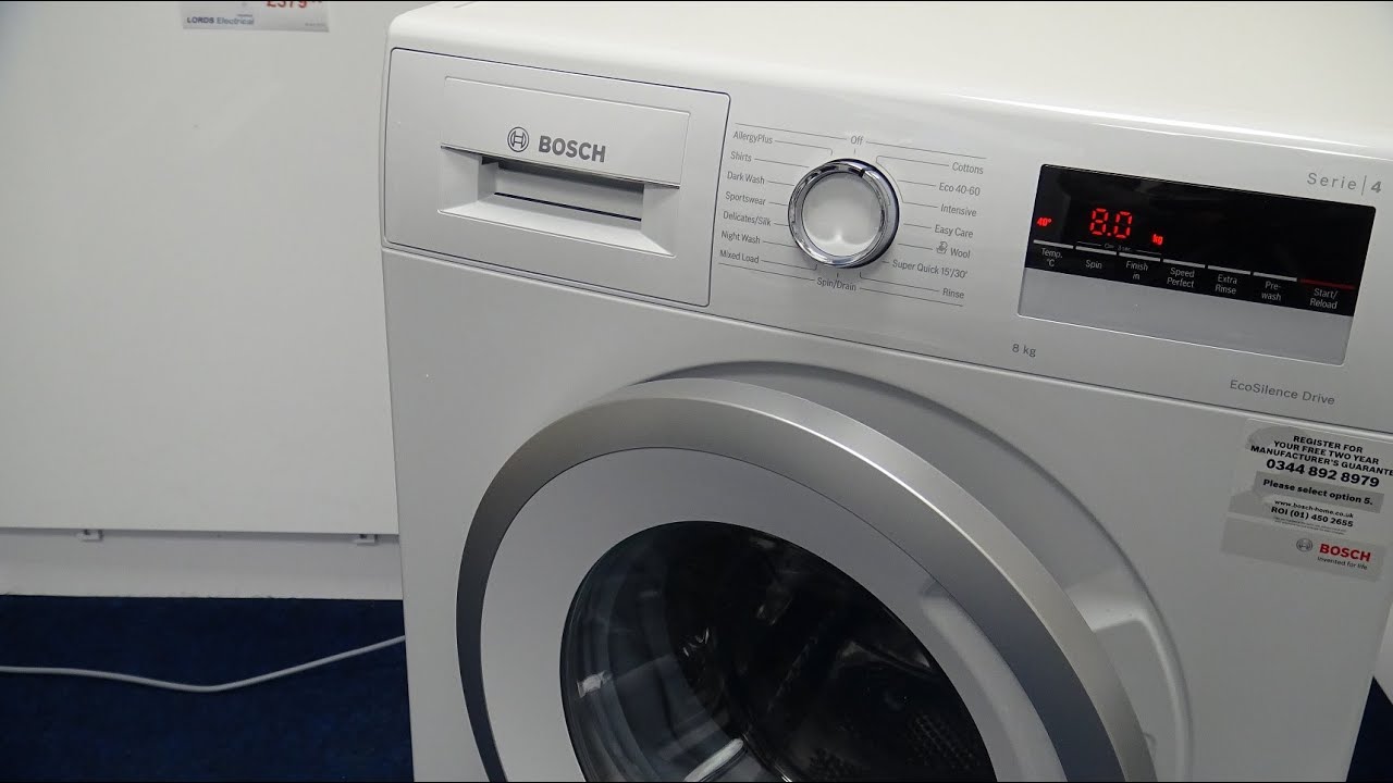 Bosch Wan28281Gb 1400 Spin 8Kg Washing Machine Demo - Youtube