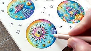 How to color a Bright Galaxy in Small Victories!  from Johanna Basford