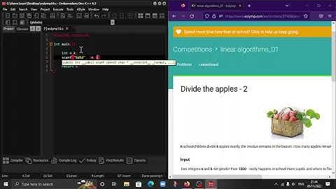 "Divide the apples 2" in C programming language. #Eolymp problem 4717.