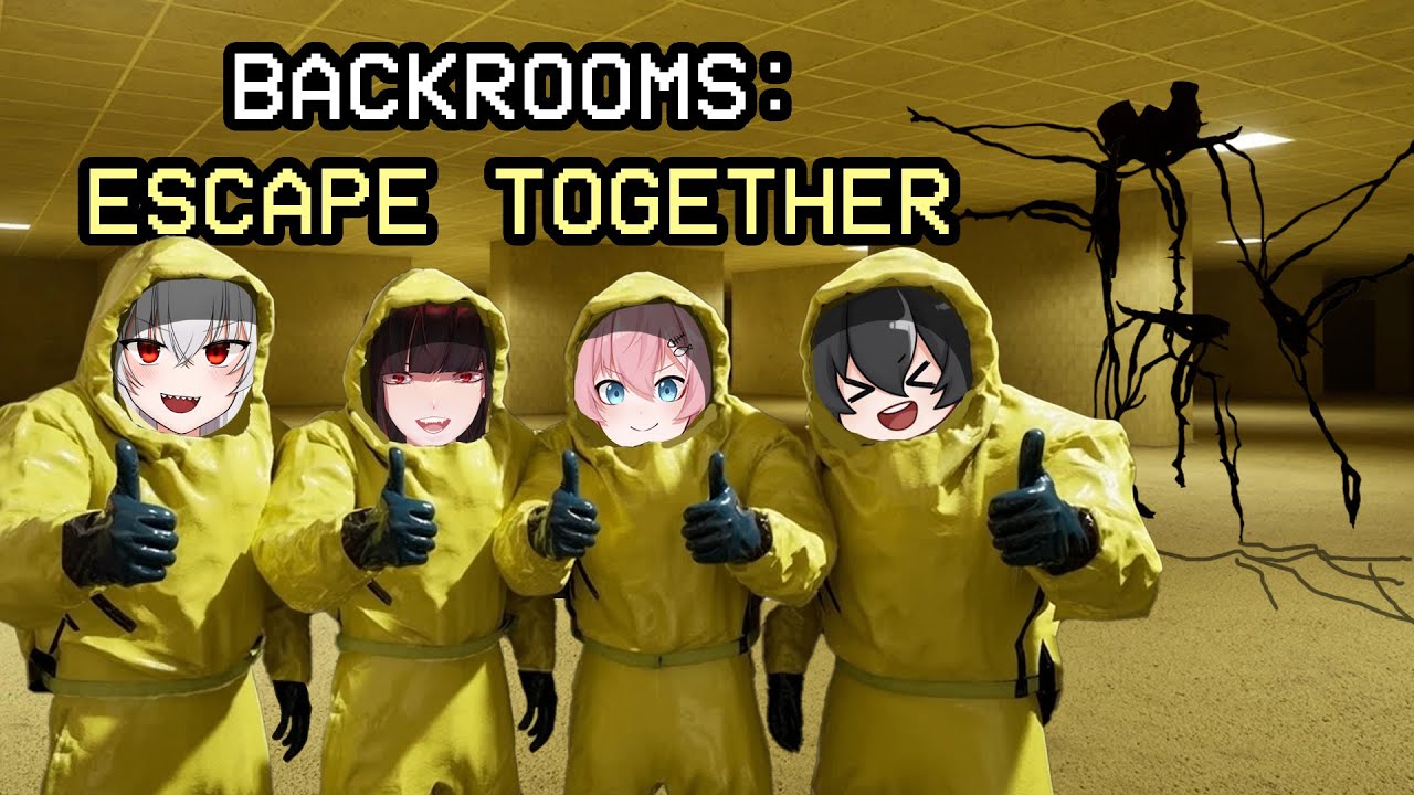 【紅月】四人小隊誤入後室！該如何逃離這裡？【全流程】 | Backrooms: Escape Together