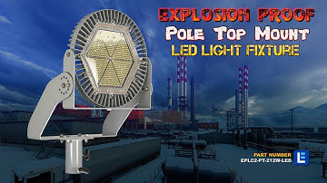 LED Industrial Light Fixture - Explosion Proof 212 Watt Adjustable Pole Top Mount Slip Fitter Yoke