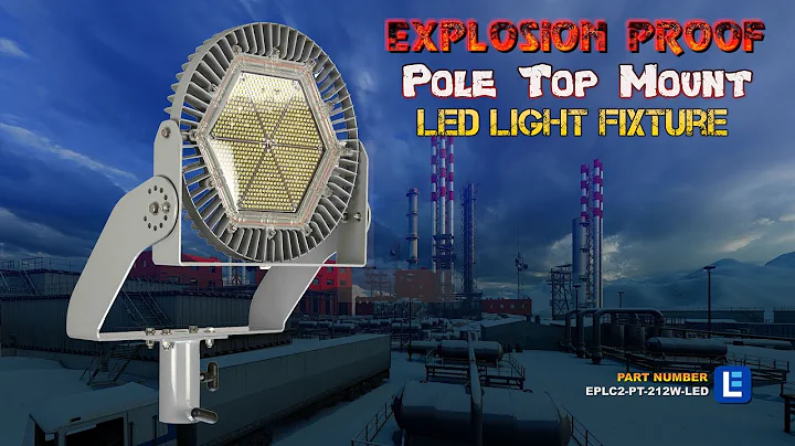 LED Industrial Light Fixture - Explosion Proof 212 Watt Adjustable Pole Top Mount Slip Fitter Yoke
