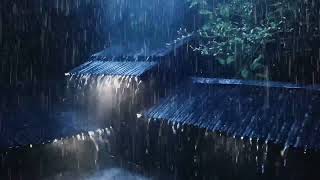 Sleep peacefully with the rhythm of rain and thunder echoing on the metal roof, asmr, relaxation