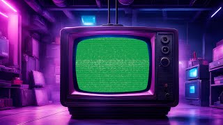 Old Retro Cyberpunk Tv Green Screen | 4K | Vintage | Global Kreators