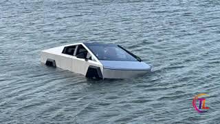 Tesla Cybertruck driver arrested after driving into lake to use 'wade mode', police say