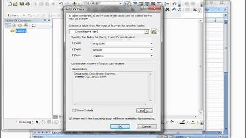 Converting a table of Lat / Long values into a Shapefile