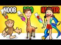 NOOB vs PRO vs HACKER In MERGE ANIMALS 3D!? (ALL LEVELS!)