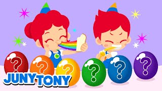 Surprise Eggs Song | Colorful Rainbow Desserts | Kids Songs \& Nursery Rhymes | JunyTony