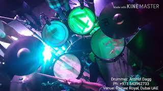 Zara sa - Jannat live at Time Cafe, Ramee Royal, Dubai UAE Drumcam drum cover (Anshul Dagg)