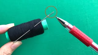 Few know, EASIEST way to thread a needle with a Ballpoint Pen - Win Tips