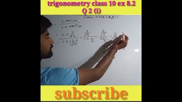 Class 10 ex 8.2 Q 2 (i) त्रिकोणमित || NCERT Class 10 maths|| class 10 ex  8.2 trigonometry