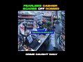 Fearless Cashier Scares Off Robber in USA #shorts