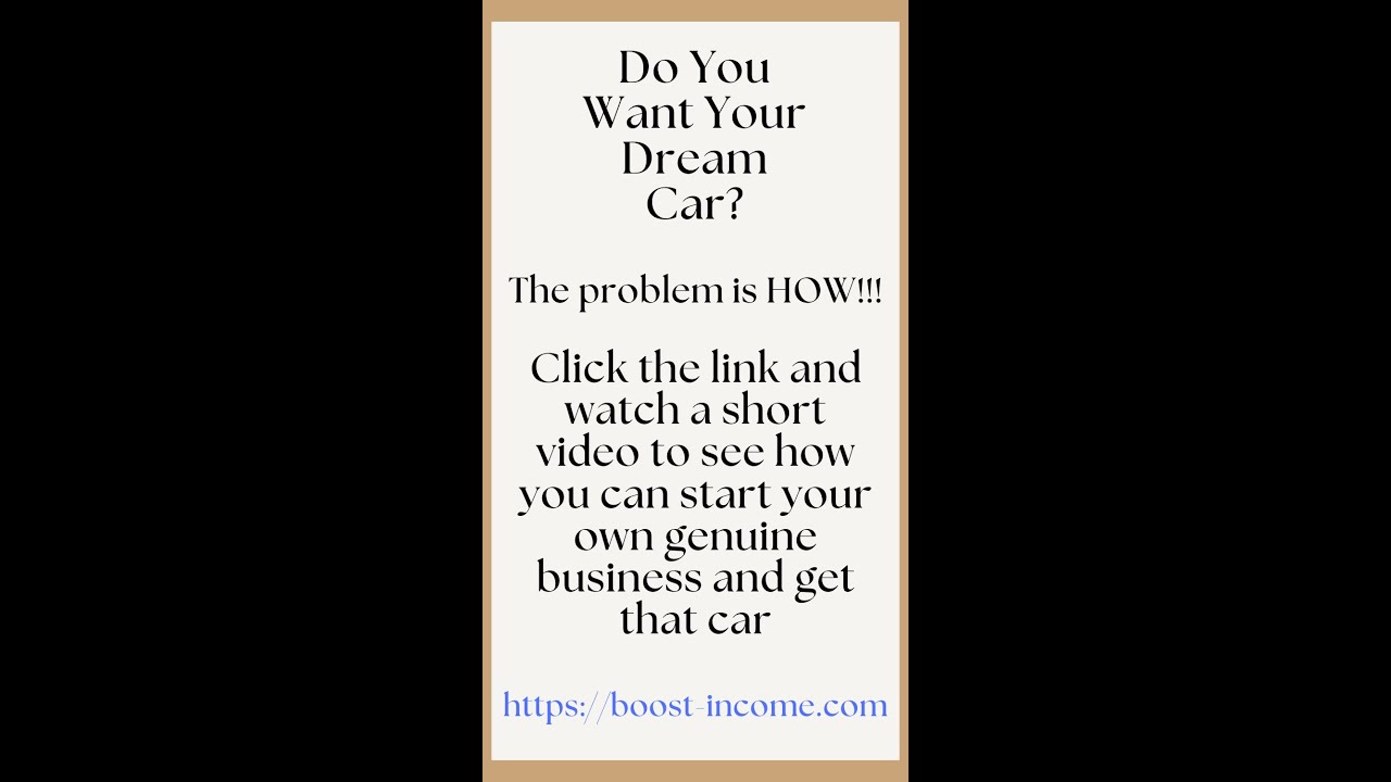 Get a dream car!  Work from Home with Affiliate Marketing
