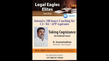 TAKING COGNIZANCE (IN CRIMINAL CASES) BY N. SWAMINATHAN