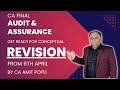 CA Final Audit-Let us Revise as per Latest Study Material for May 25-With CA Amit Popli