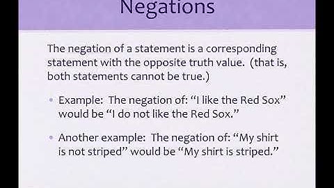 Negations of simple statements