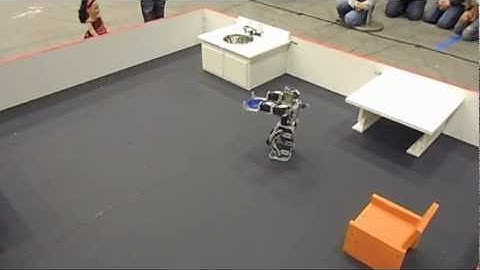 A Bioloid at the Robowaiter competition at Trinity College 2012