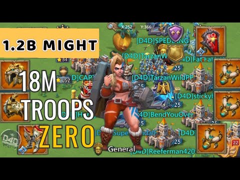 1.2B MIGHT!!18m Troops ZERO||Lords Mobile