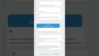 Eligibility Criteria for Borrowers and Recognized Lenders