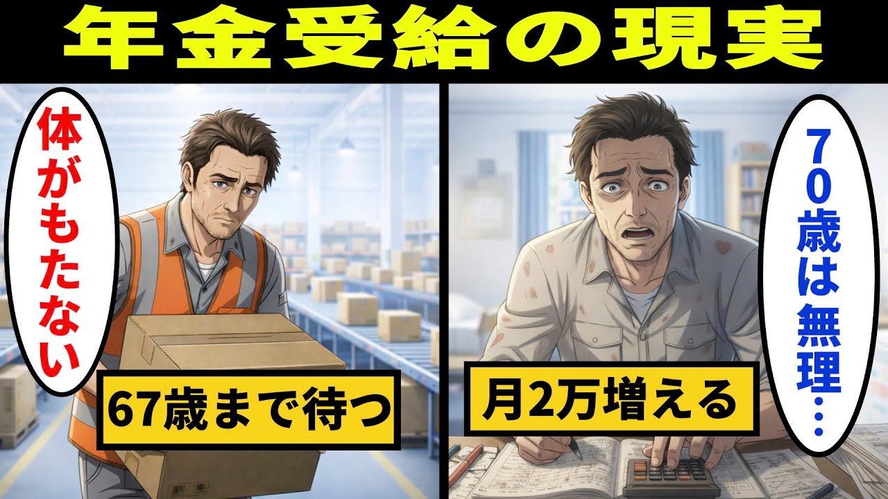 【漫画 67歳まで年金受給を待とうとした男のリアルな生活。減額は避けたい…それでも70歳は無理だった理由【メンタル闇ネタ】