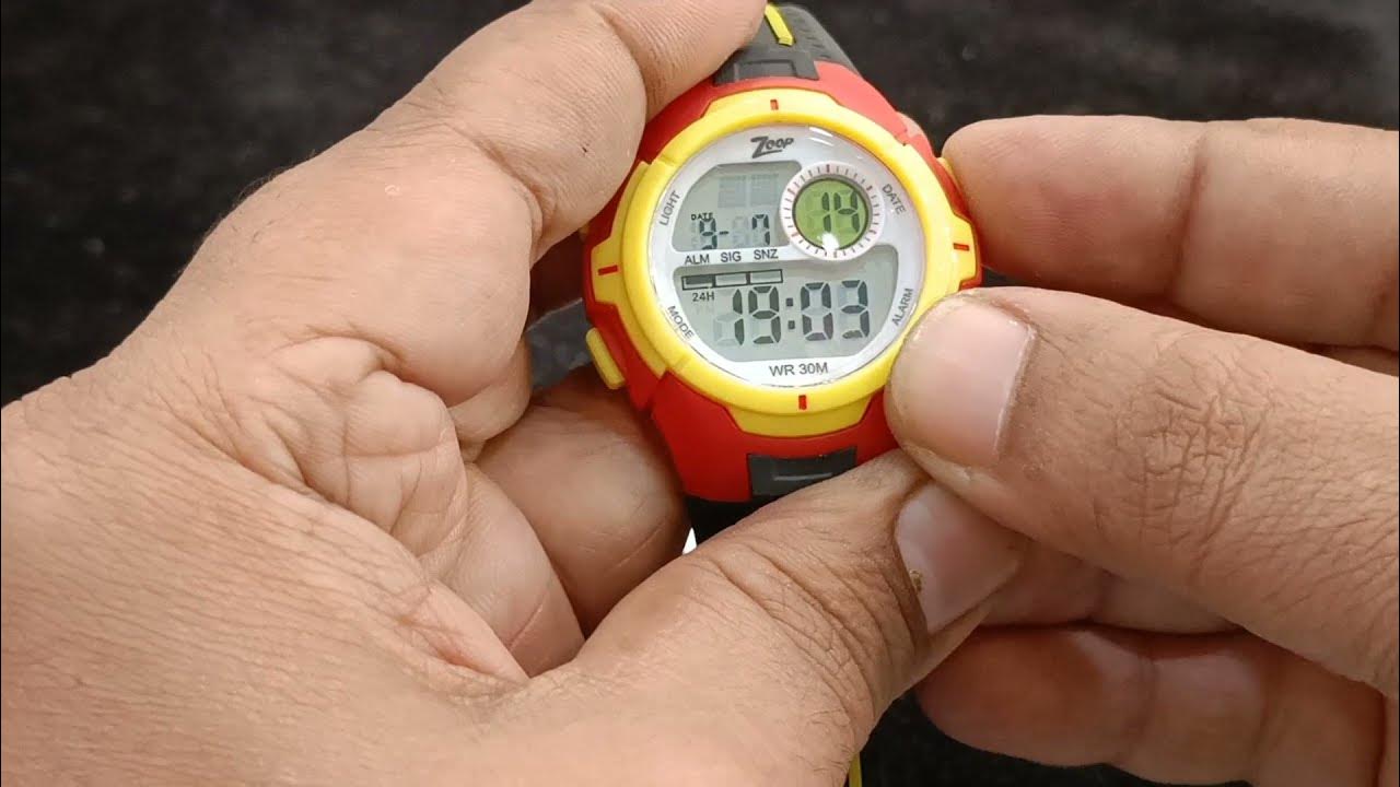 Titan Zoop Digital Watch Time Configuration Step by step YouTube