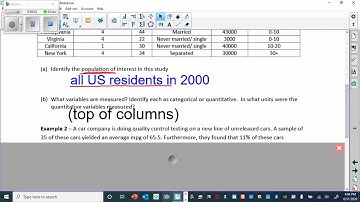 Unit 1 Video 2 Identifying statistics and parameters