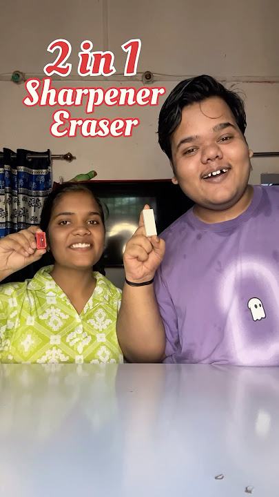 My Sister Vs Me : Who will make the best 2 in 1 Sharpener and Eraser #shorts