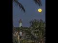 Super Pink Full Moonrise at Lion&#39;s Lighthouse