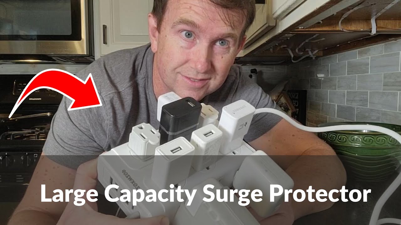 Surge Protector Power Strip Review | 12 Outlets, 6 USB Ports & Flat Plug for Home Office